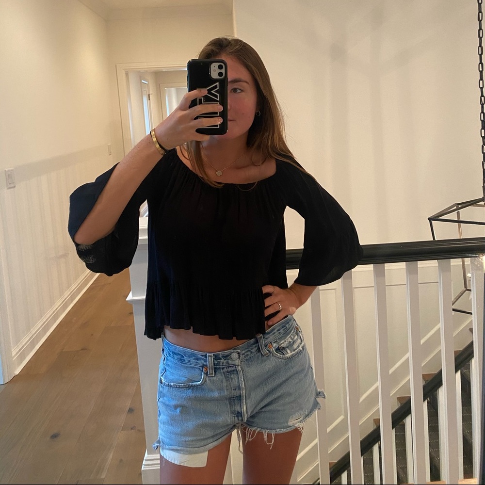 TOPSHOP black chiffon top